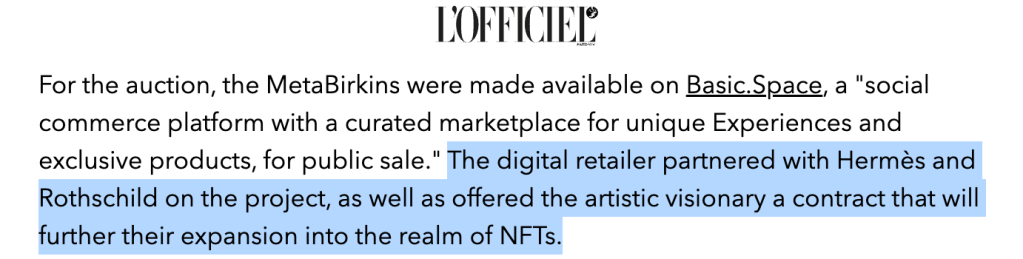 L'Officiel Meta Birkin article